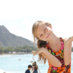 Girl smiling on Waikiki Beach